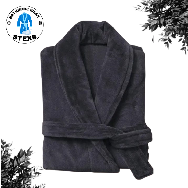 Velour Bathrobe - Black