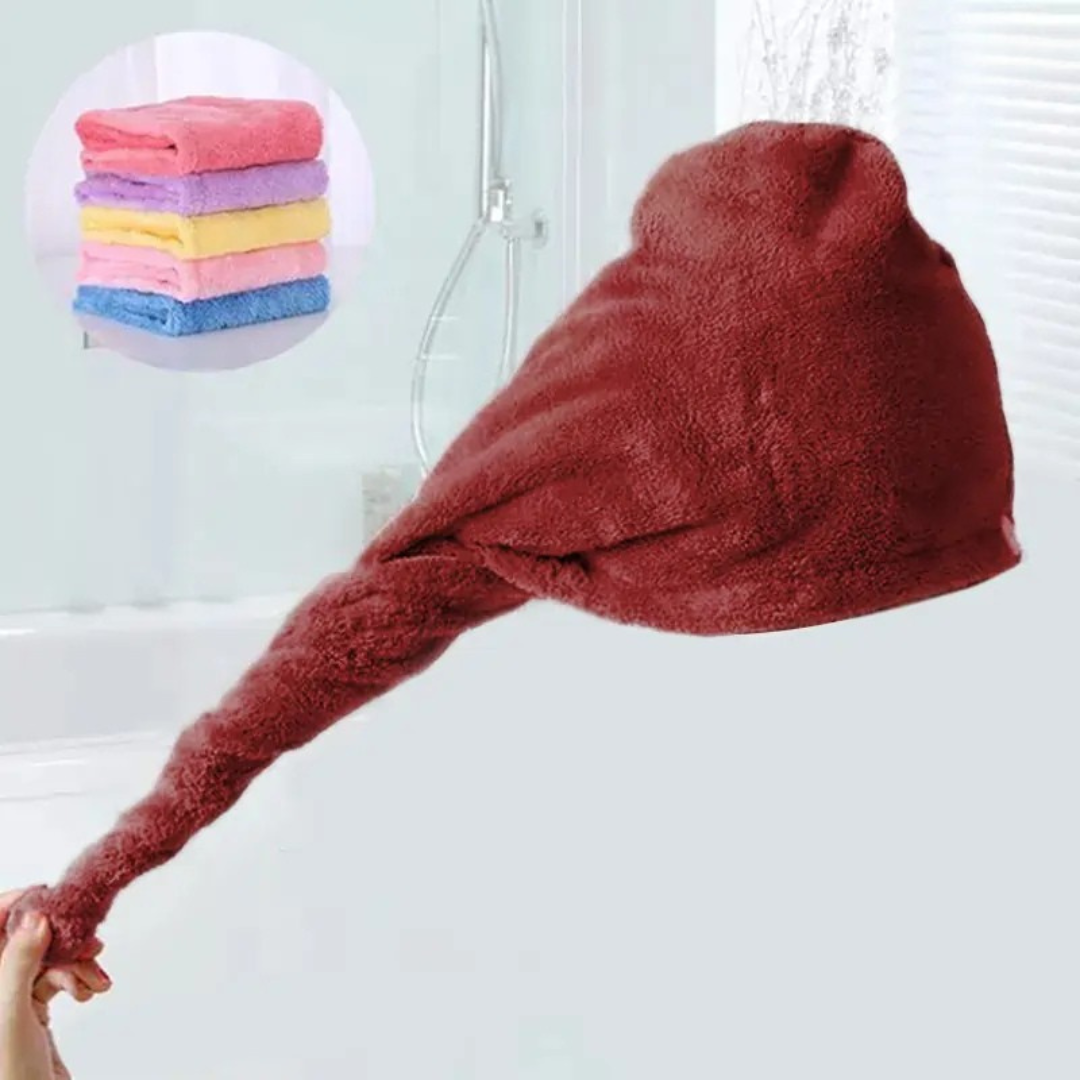 Hair Drying Turban Towel - TURBIE CAP - Maroon