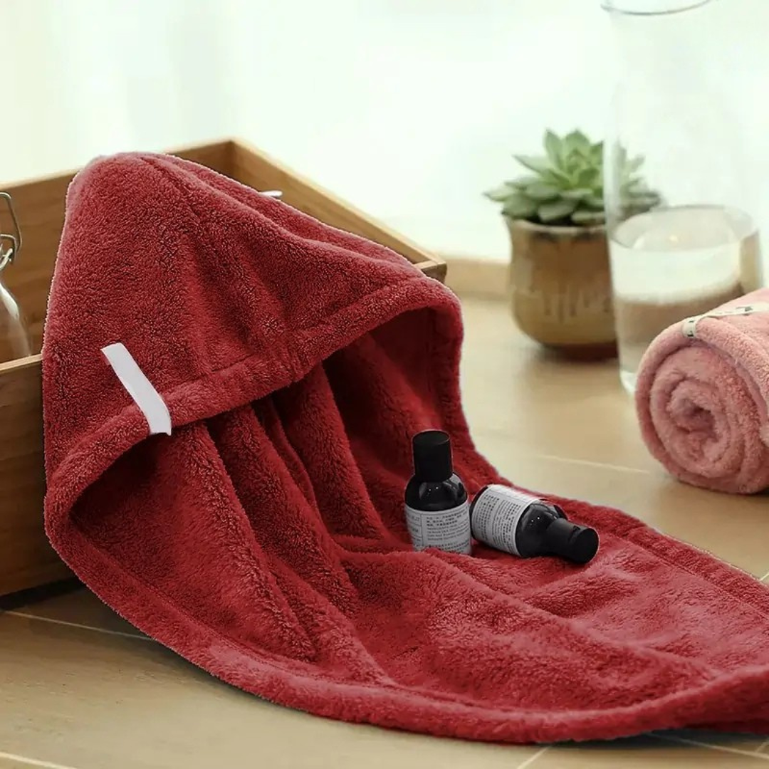 Hair Drying Turban Towel - TURBIE CAP - Maroon