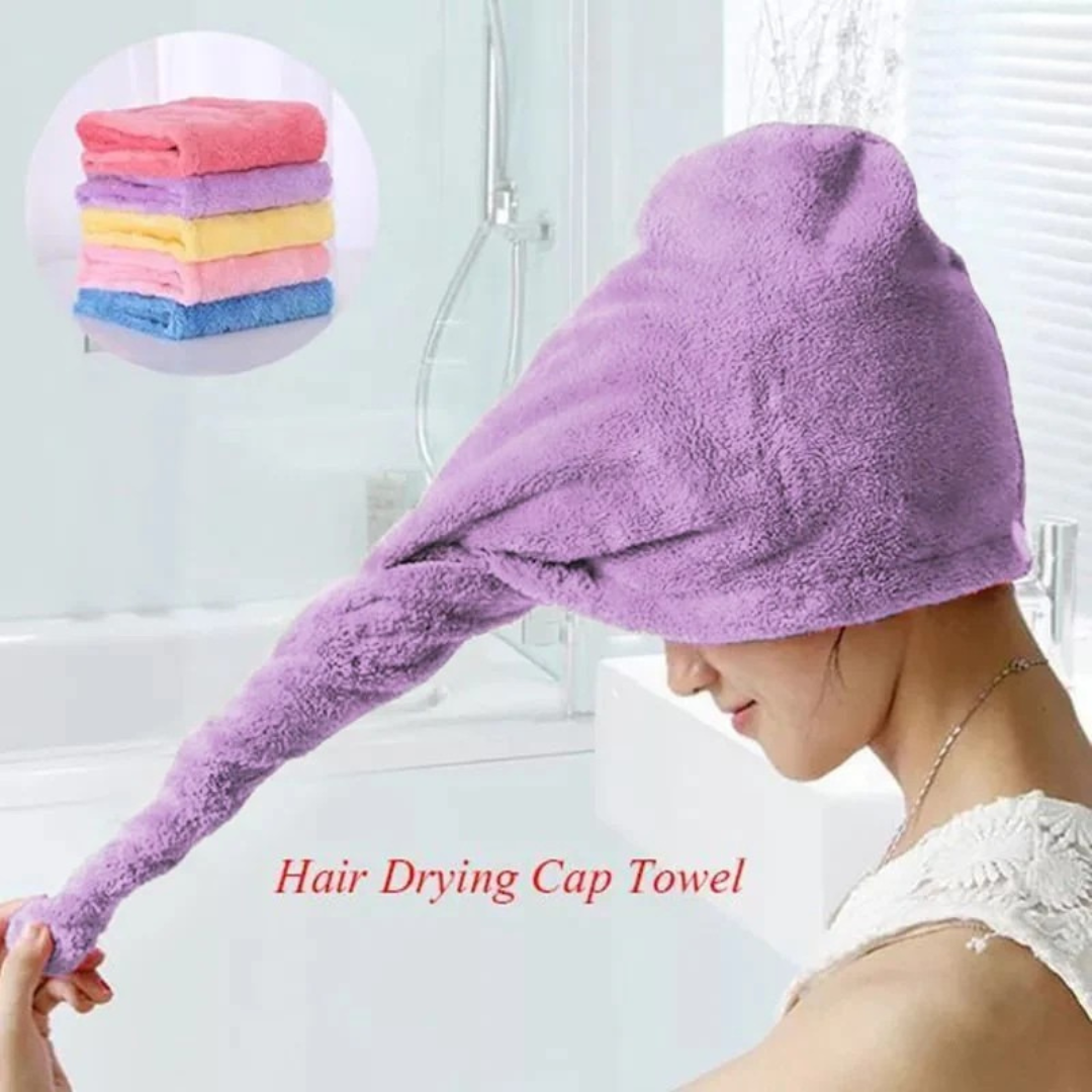 Hair Drying Turban Towel - TURBIE CAP - Purple