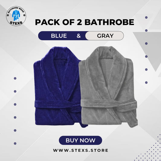 Pack of 2 - Velour Bathrobes