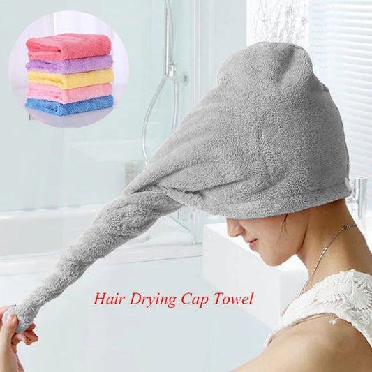 Hair Drying Turban Towel - TURBIE CAP - Light Gray