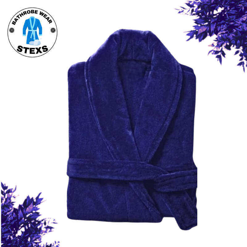 Velour Bathrobe -  Blue