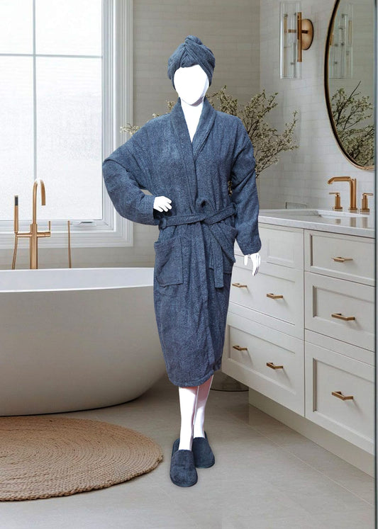 Premium Fluffy Bathrobe Grey
